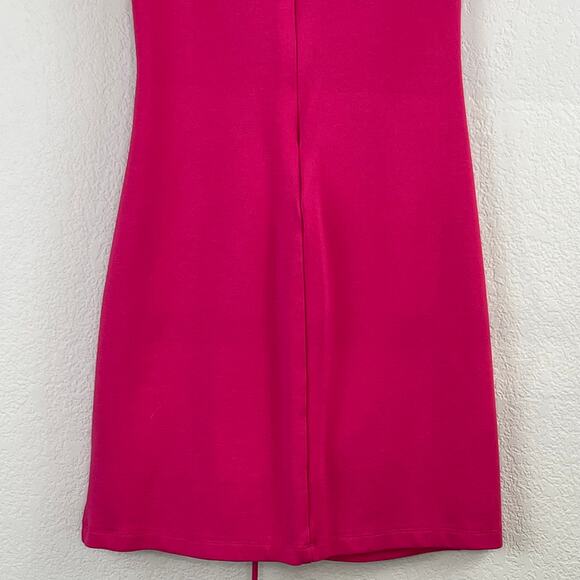 Halogen Cabernet Hot Pink Sleeveless Ruched Mock Neck Mini Dress Size XXS NWOT - Picture 9 of 12